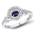 Blue Sapphire 925 Silber Ringe Tanzen Diamant Schmuck Großhandel